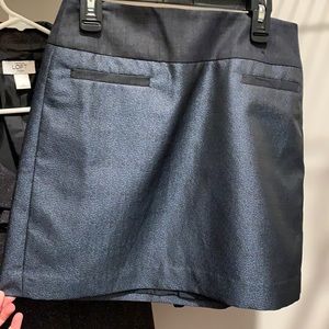 Loft 0 navy charcoal grey metallic skirt